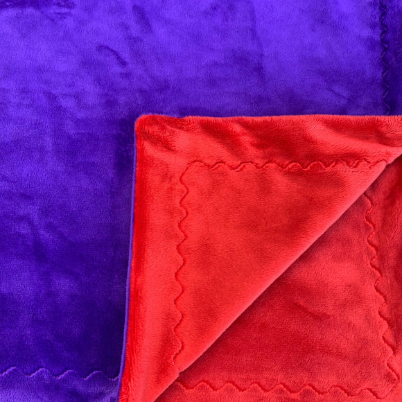 Minky Blanket - Purple and Red Cuddle