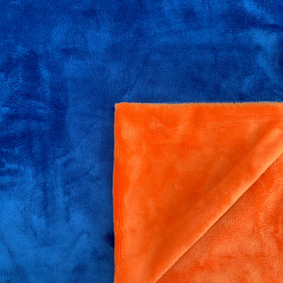 Minky Blanket- Royal Blue and Orange Cuddle