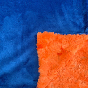 Minky Blanket- Royal Blue and Orange Lava Luxe